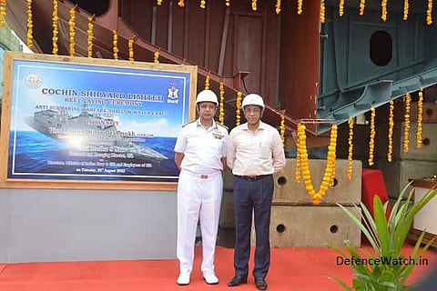 Keel laid for first warship of ASW SWC Project being constructed at CSL, Kochi (Photo: MoD)