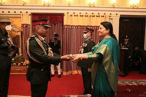CoAS General Manoj Pande on Monday conferred Honorary Rank of General of the Nepali Army. He's on his first visit of Nepal as CoAS (Photo: ADGPI)