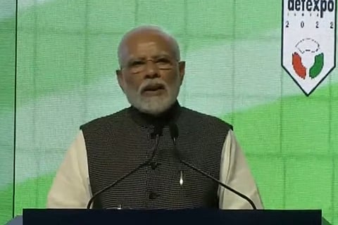 PM inaugurates DefExpo22 at Mahatma Mandir Convention and Exhibition Centre in Gandhinagar, Gujarat