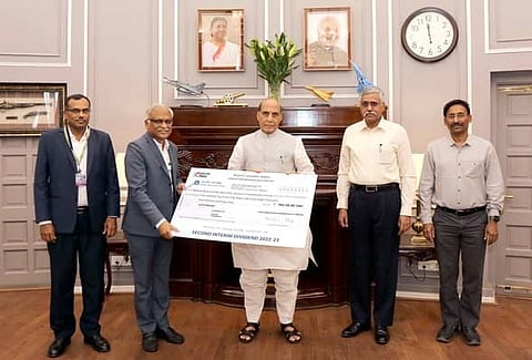 HAL hands over interim dividend of Rs 502.58 Cr to Government