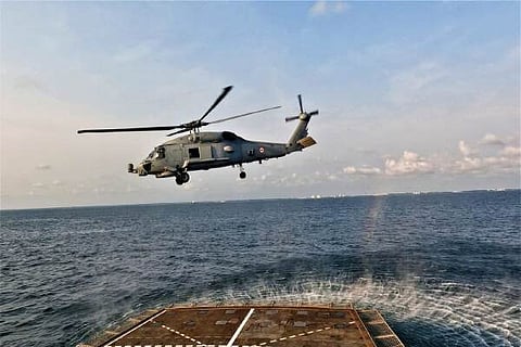 Navy's multirole chopper MH-60R lands on Indian destroyer
