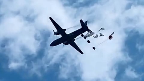 In a historic feat, IAF carries out airdrops of war-fighting loads at border