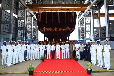 GRSE launches another warship Anjadip, the 3rd ASW Shallow Water Craft
