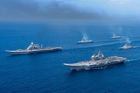 Indian Navy undertakes twin-carrier CBG operations with over 35 aircraft
