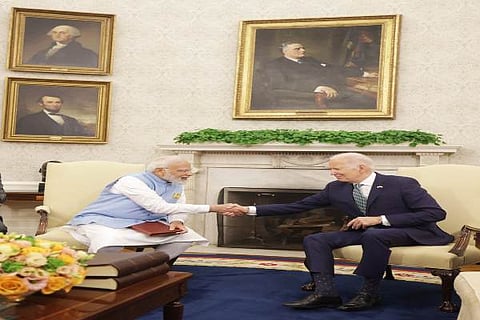 PM in a bilateral meeting with the President of USA, Mr. Joe Biden at White House, in Washington, D.C. on June 22, 2023.