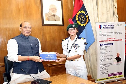 Defence minister Rajnath Singh launched an NCC Integrated Software for cadets in New Delhi on July 7, 2023.