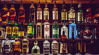 Alcohol liquor bottles