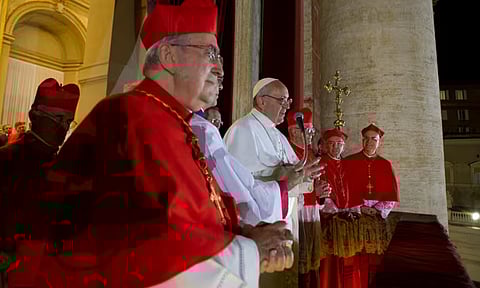 Pope Francis with cardinals