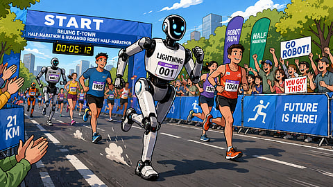 Robot winner beats humans' half-marathon record by six minutes
