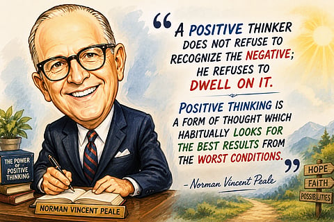 Quote of the day by Norman Vincent Peale: `Look for the best results from the worst conditions'