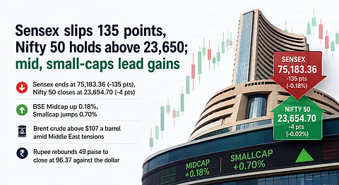Markets end lower amid profit booking; mid and small-caps shine