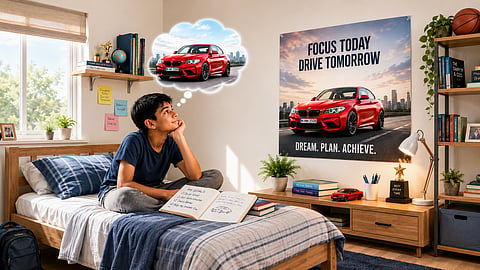 Child dreaming about buying a car