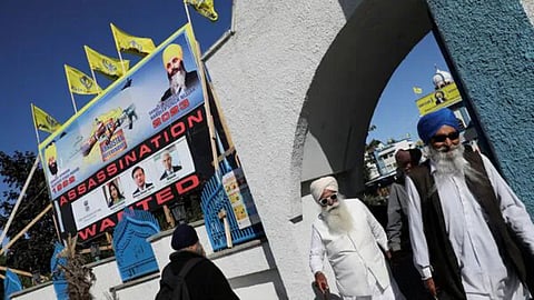 A sign outside a Sikh Gurdwara in a Canadian city last year (file pic)
