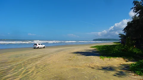 The Muzhuppilangad drive-in beach in Kannur district