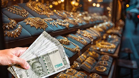 gold ornaments and currency