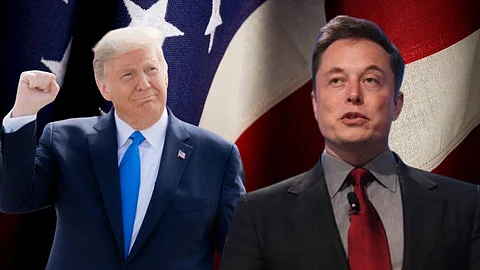Donald Trump, Elon musk, us flag