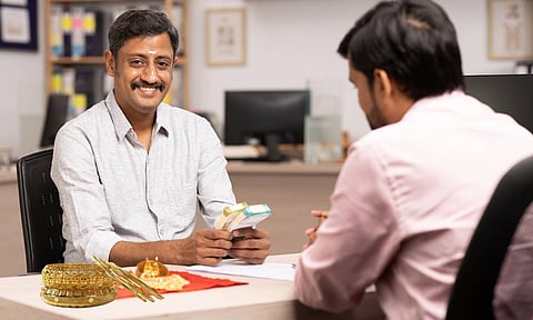 Customer gold loan in bank