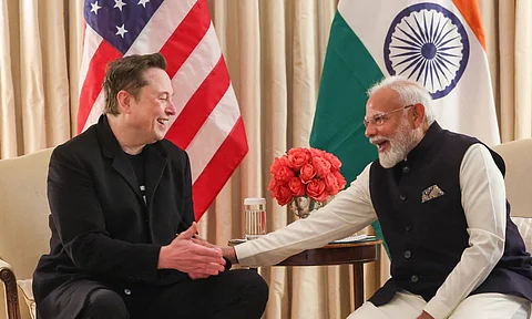 prime minister Narendra Modi and Space X Founder Elon Musk