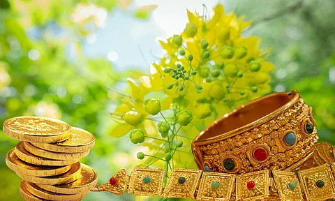 gold ornaments and coins
