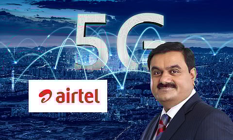 Adani group Chairman Gautam Adani, Airtel Logo