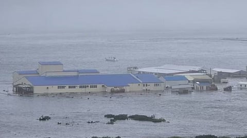 Tsunami Waves hit the shore in Russia