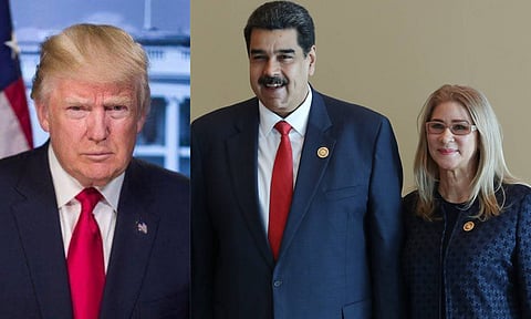 Donald Teump, Venezuelan President Nicolás Maduro and his wife, Cilia Flores