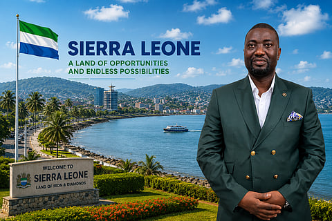 Amb. Bisop Samuel N Ndanema and a beautiful background picture from Sierra Leone, ChatGPT