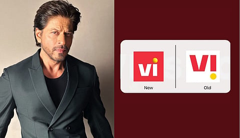 Shah Rukh Khan and vi new and old logo