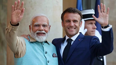 Prime Minister Narendra Modi with French President Emmanuel Macron / Image :Twitter