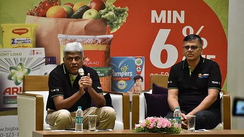 ബിഗ്ബാസ്ക്കറ്റ് പ്രവര്ത്തനോദ്ഘാടന ചടങ്ങില് സഹസ്ഥാപകനും സി.ഇ.ഒയുമായ ഹരി മേനോനും സി.ഒ.ഒ ടി കെ ബാലകുമാറും