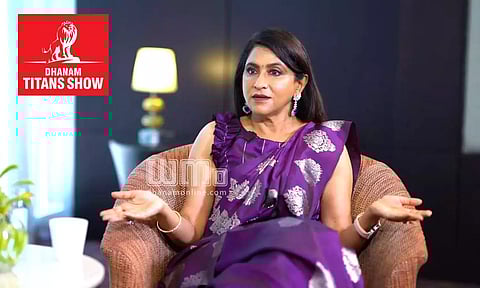 beena kannan talks in dhanam titans show