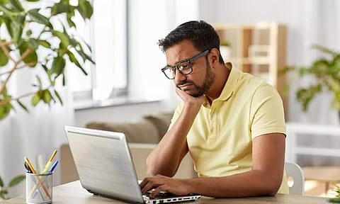 Employee working on a computer