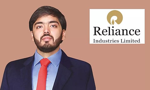 Anant Ambani and Reliance industries logo