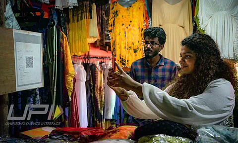 woman scanning a qr code