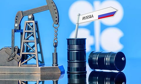 Russian Flag, Crude Barrels