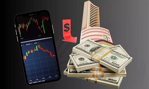 Stock market, Sensex, dollar down