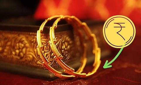 gold bangles, rupee down