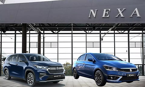 maruti invicto ciaz in a show room