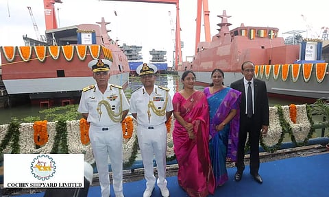 Cochin shipyard launches two anti submarine warfare ships