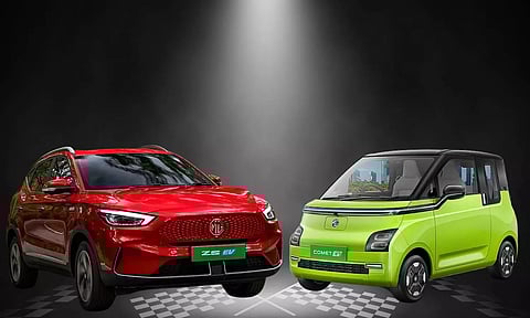 mg comet mg zs ev suv