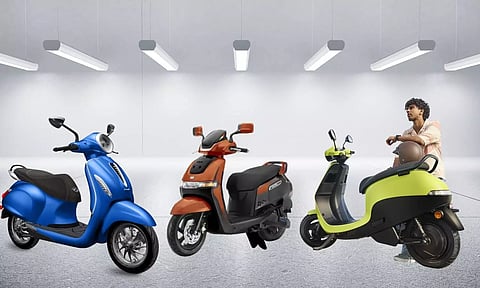 bajaj chethak , tvs iqube ev, ola s1 pro in single frame