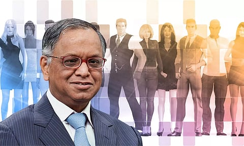 infosys founder NR Narayana Murthy , picture of Indian Employees