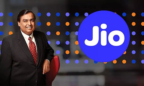 Reliance chairman Mukesh Ambani Jio logo