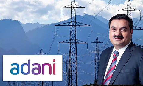 Gautam adani adani logo high tension current line