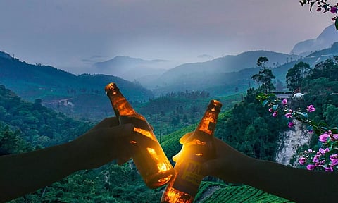 kerala tourism destination beer bottles