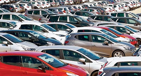 cars parked in a parking area