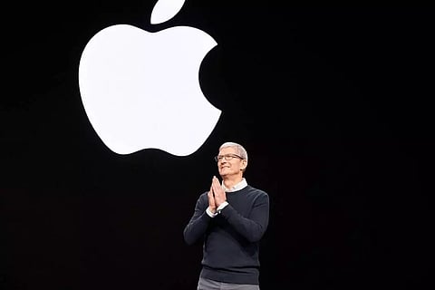 Apple Logo and Apple CEO Tim Cook