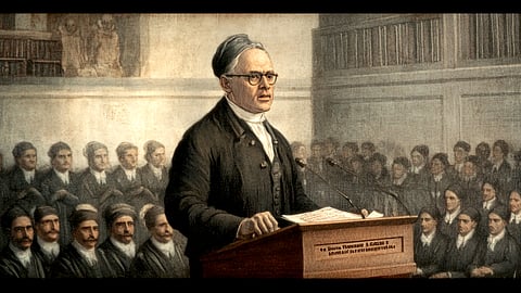 P.V. Kane delivering a Speech