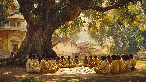 Illustration of a typical Sanskrit Pathashala