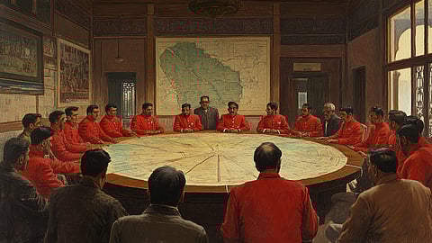 Illustration of a Communist Meeting